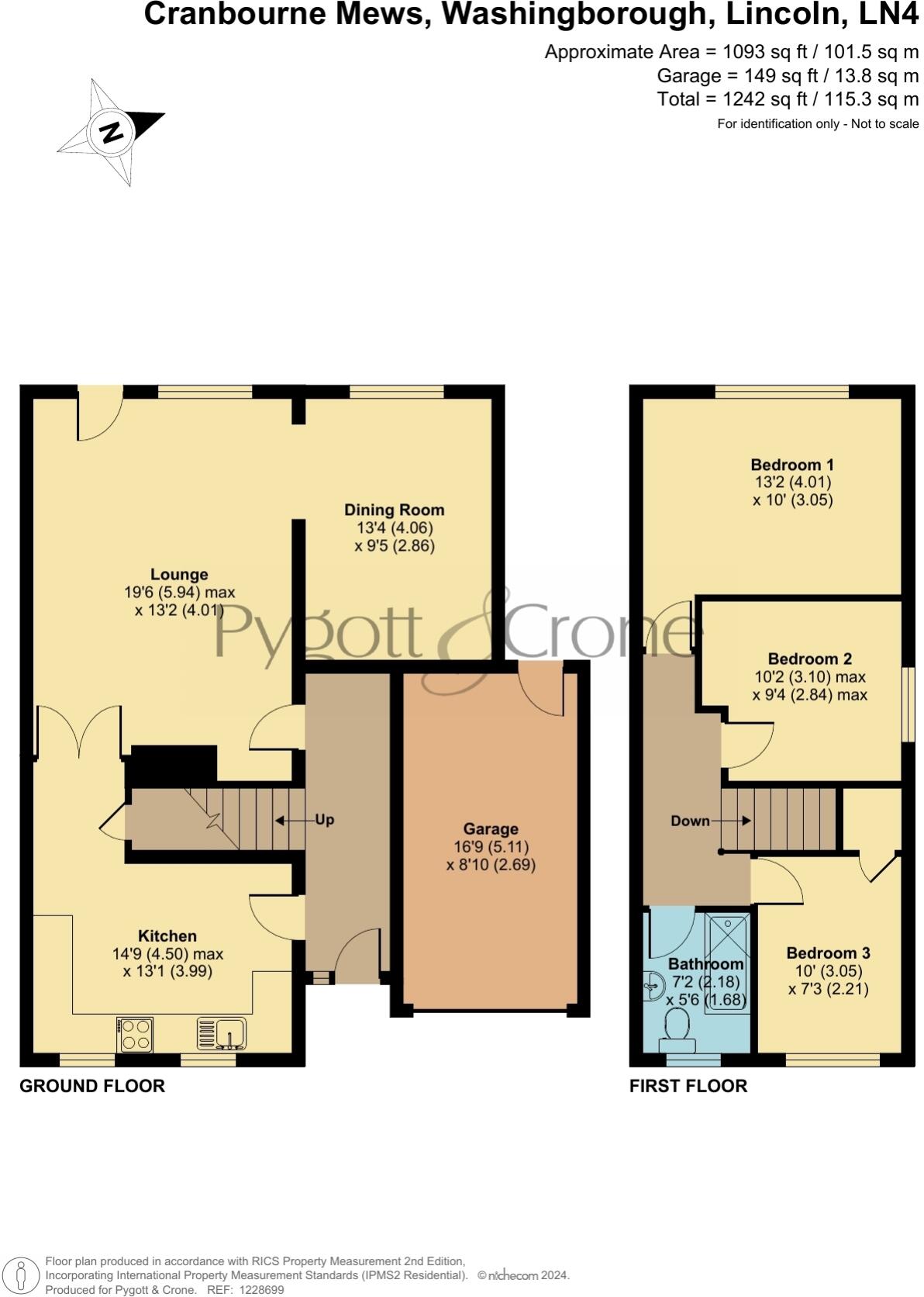 Cranbourne Mews, Washingborough, Lincoln, Lincolnshire, LN4 floorplan