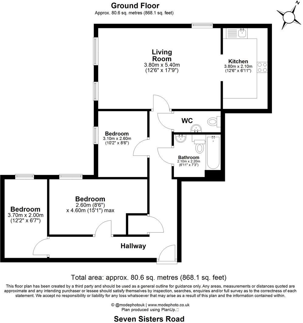 Seven Sisters Road, N4 2EP floorplan