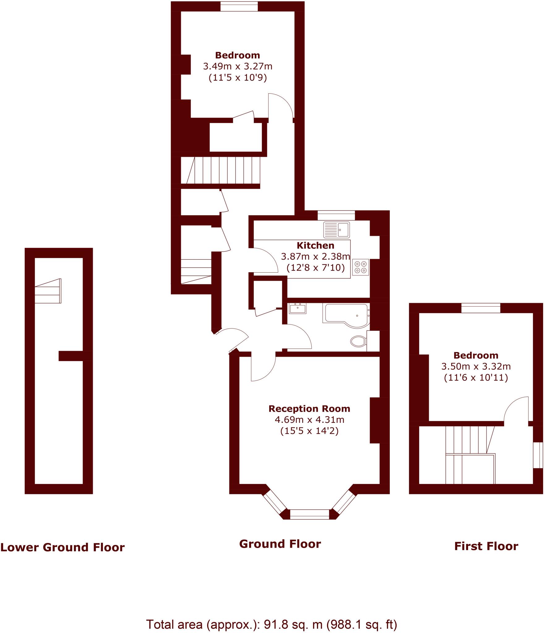 Carminia Road, Balham floorplan