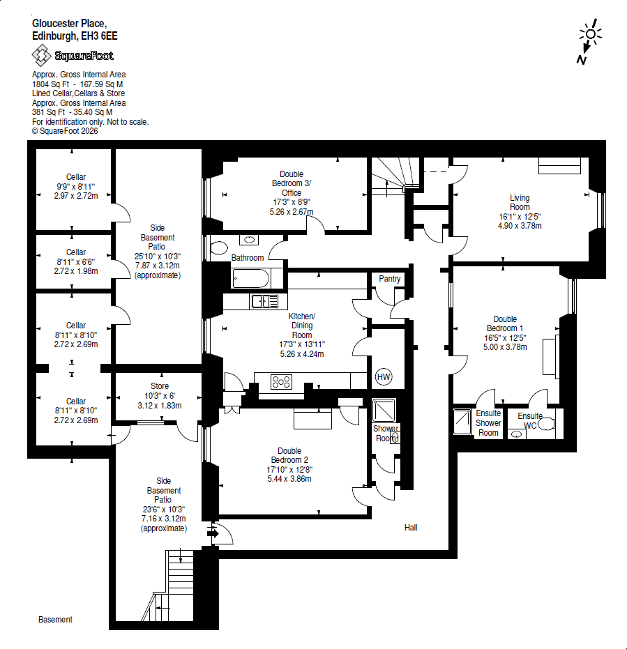1A, Gloucester Place, Edinburgh floorplan