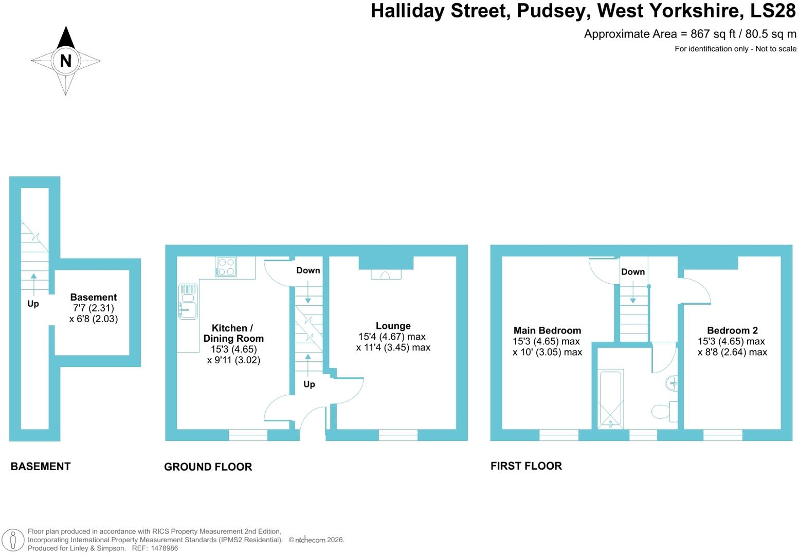4, Halliday Street, Pudsey, West Yorkshire, UK, LS28 floorplan