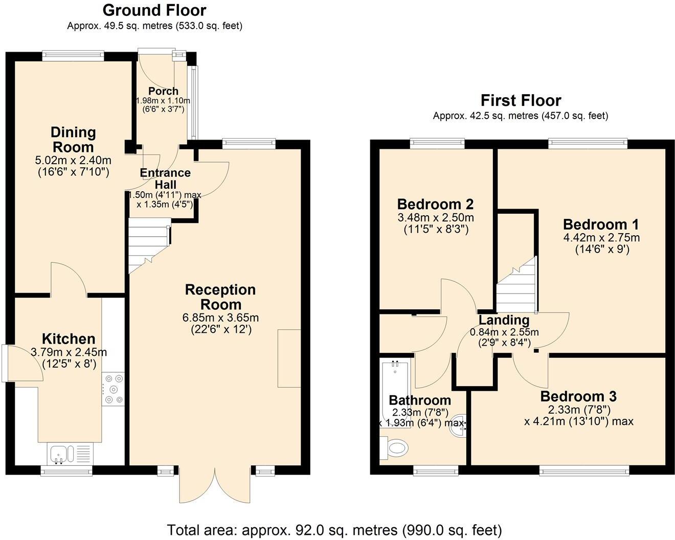 Fishponds Close, Wingerworth, Chesterfield floorplan