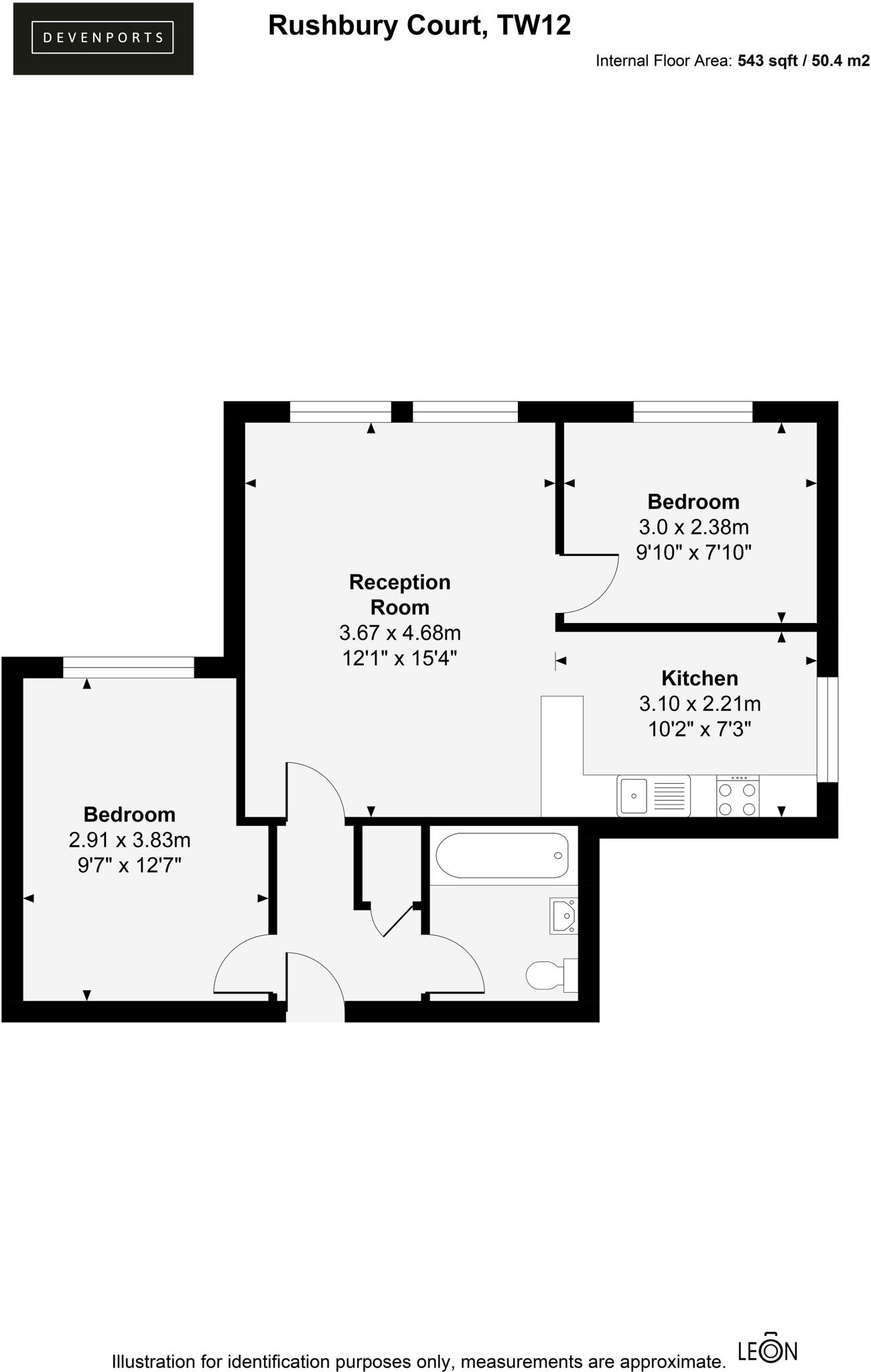 Rushbury Court, Station Road, Hampton, TW12 floorplan