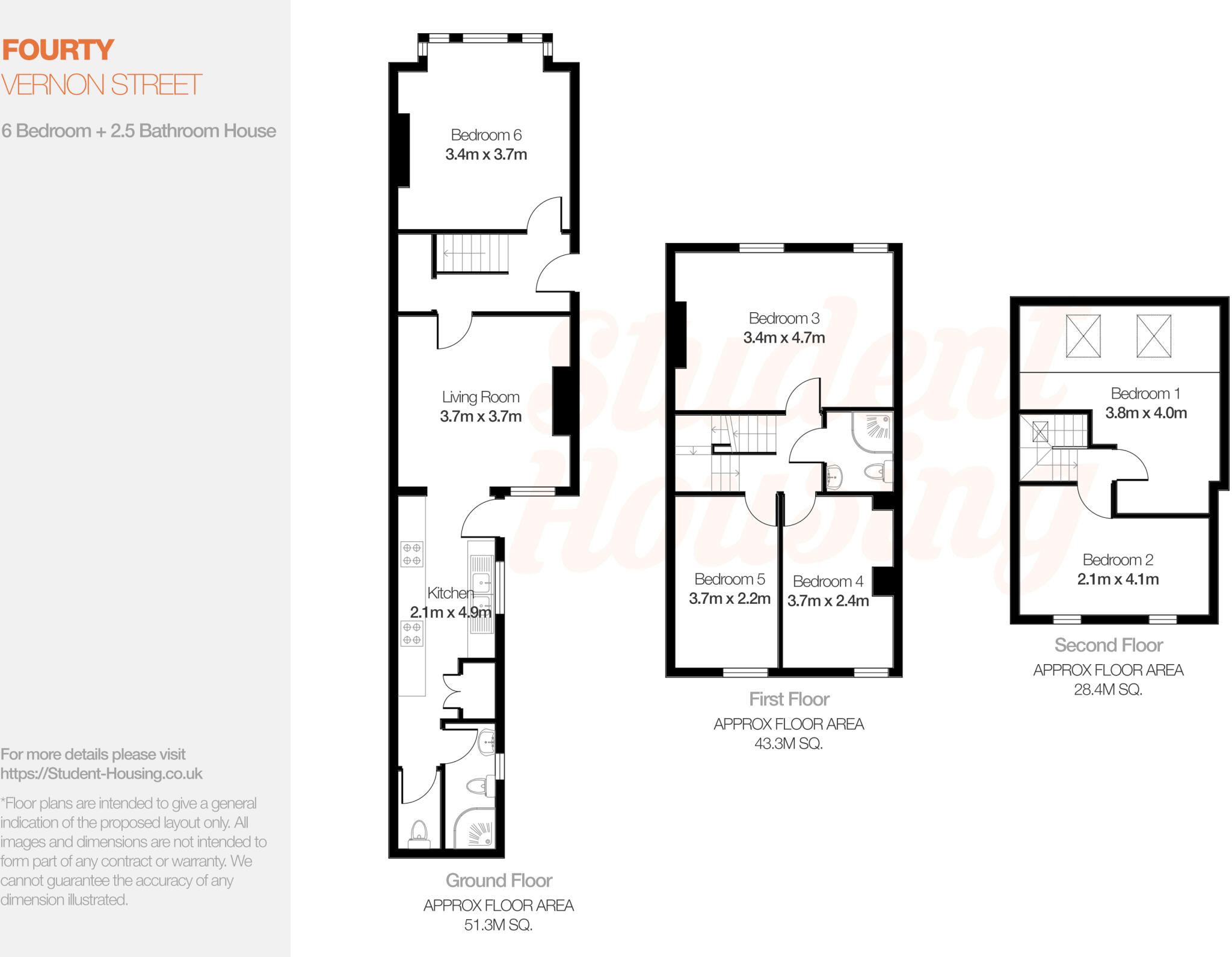Large 6 Bed Terraced House // AUG 2026 floorplan