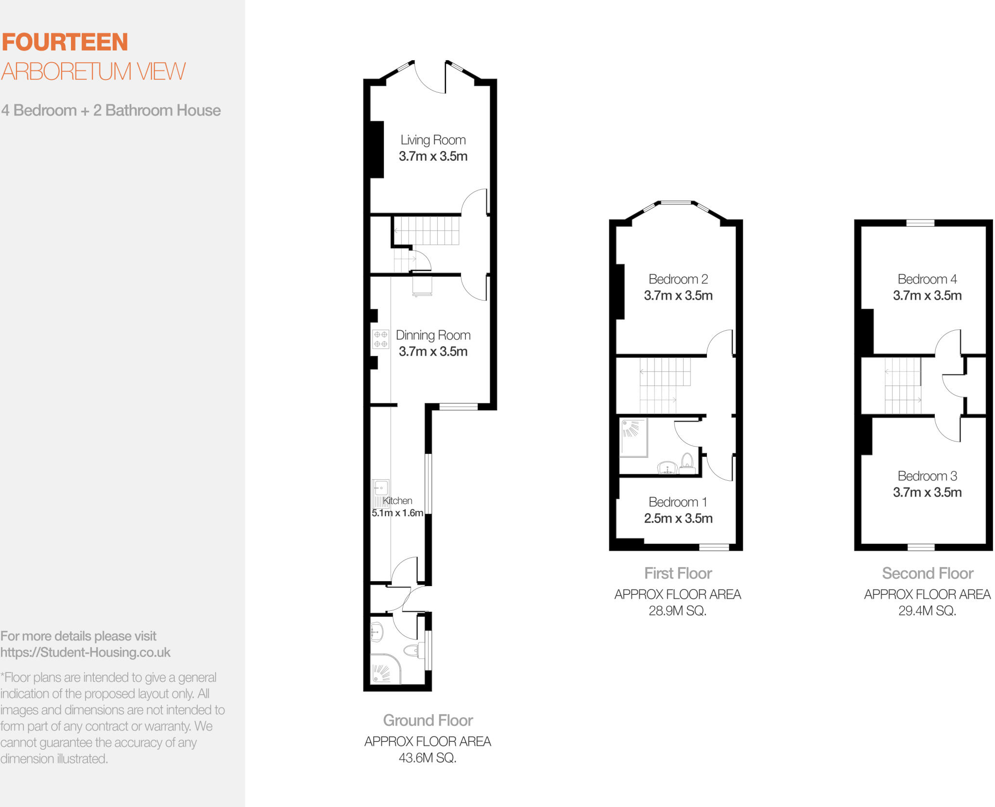 4 Bed // 2 Bath // Student House // Aug 2027 floorplan