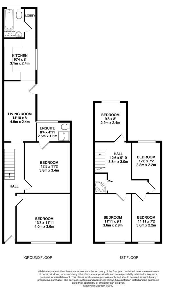6 Bedroom House at Cathays Terrace, Cathays, Cardiff, CF24 4HT floorplan