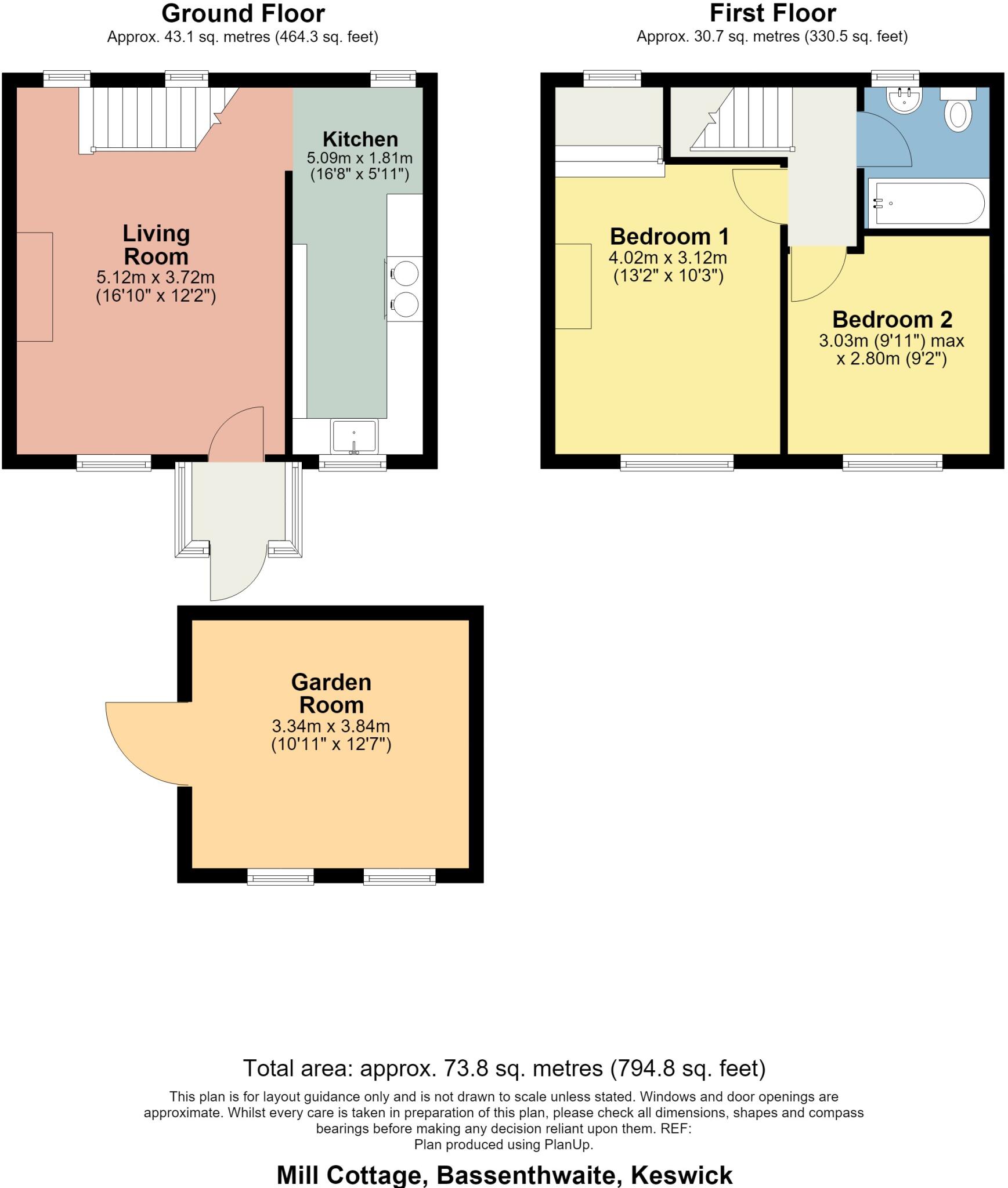 Mill Cottage, Bassenthwaite, Keswick, Cumbria, CA12 4QP floorplan
