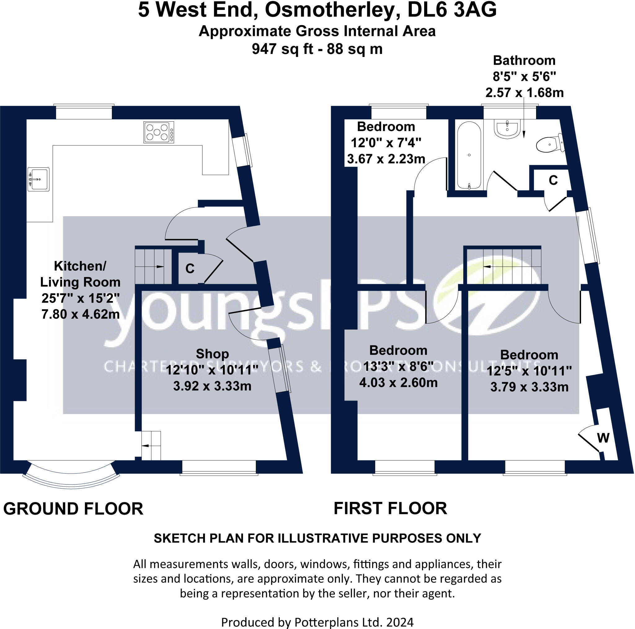 West End, Osmotherley, Northallerton, North Yorkshire, DL6 floorplan