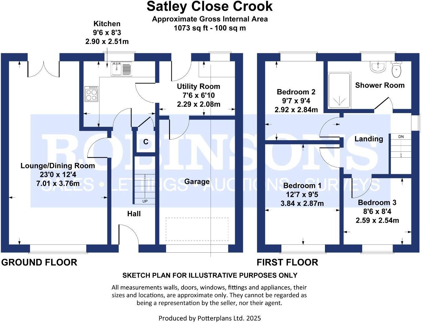Satley Close, Crook floorplan