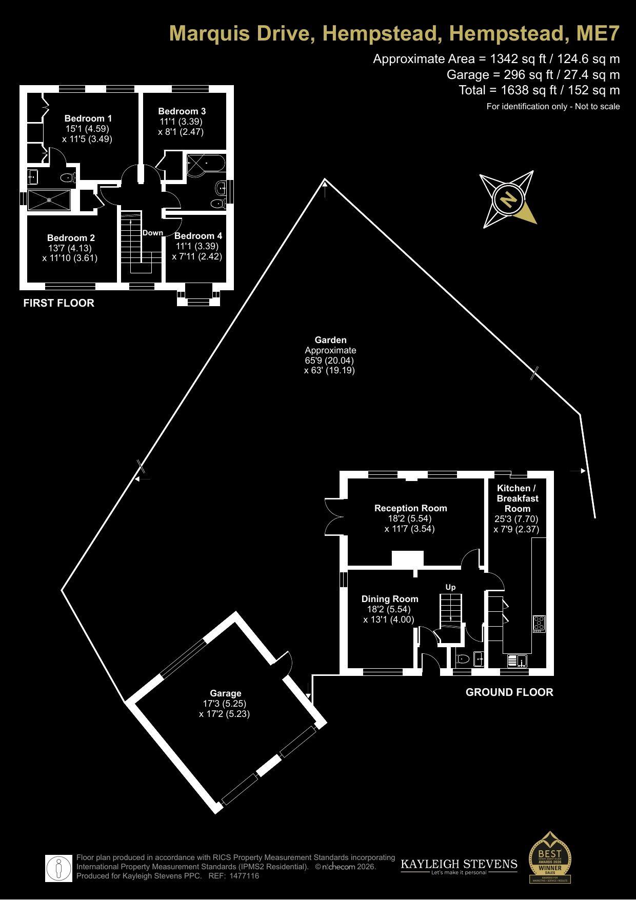 Lovely Plot, Garden, Double Garage, Over 1,600sq ft floorplan