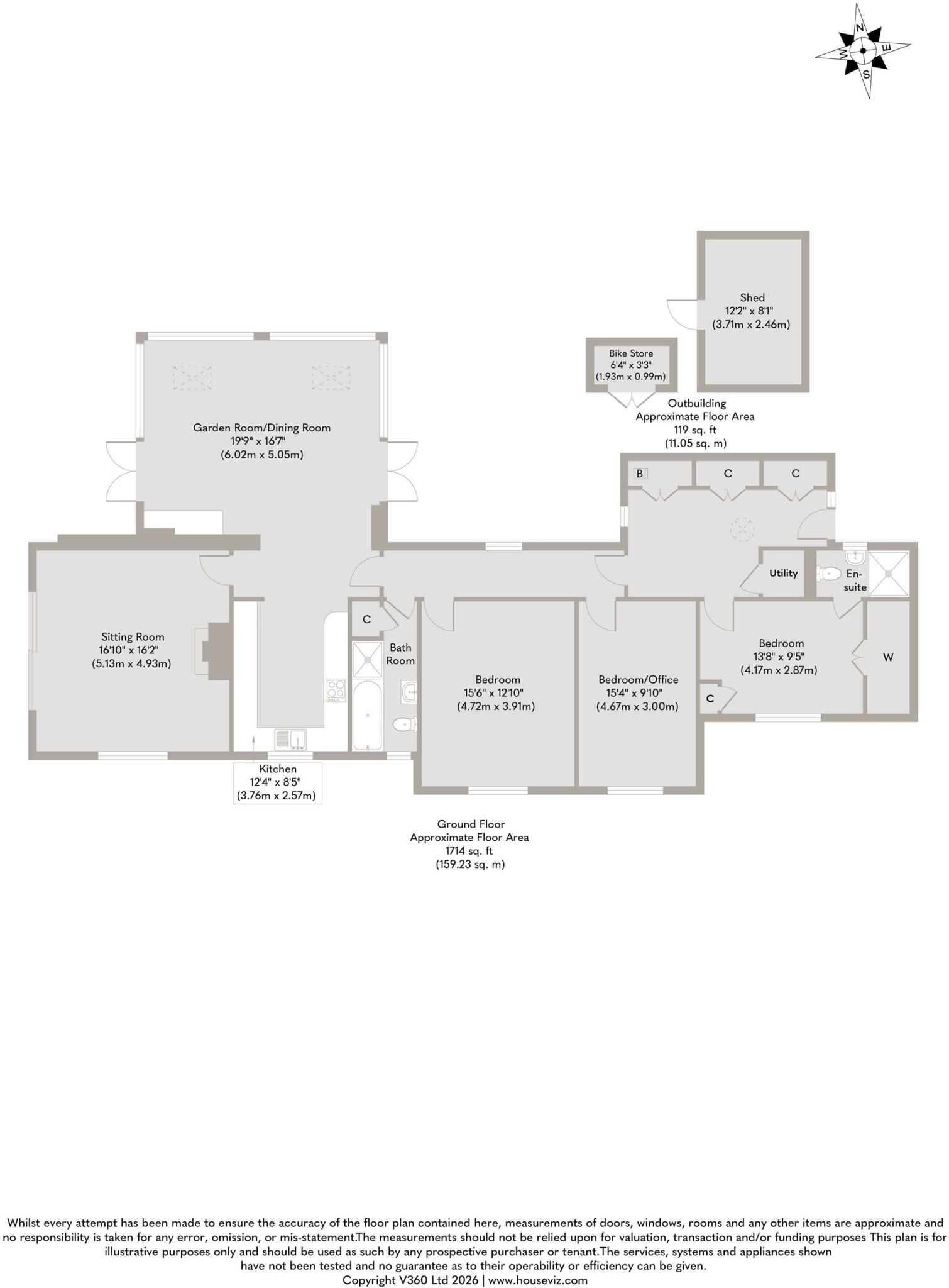 Modern Three Bedroom Detached Bungalow in Hingham floorplan