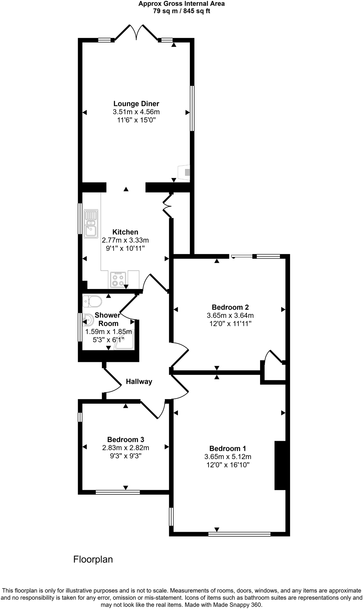 Derrie Avenue, Abergele, Conwy, LL22 floorplan