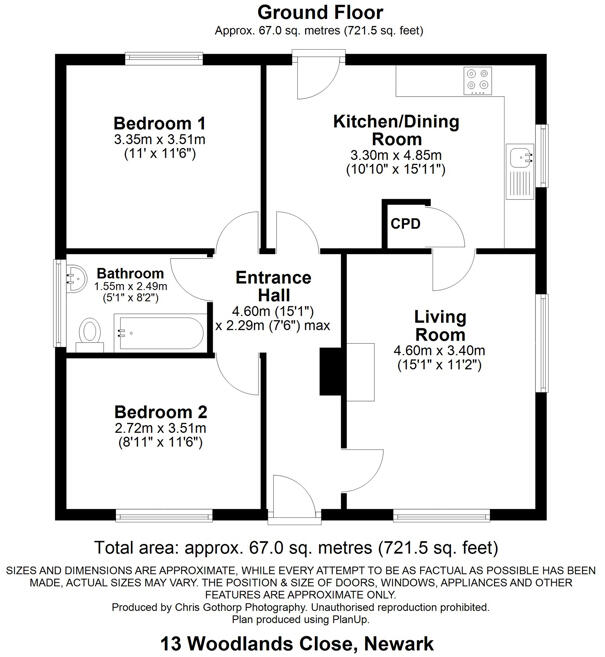 Woodlands Close, Newark, Nottinghamshire, NG24 4QR floorplan