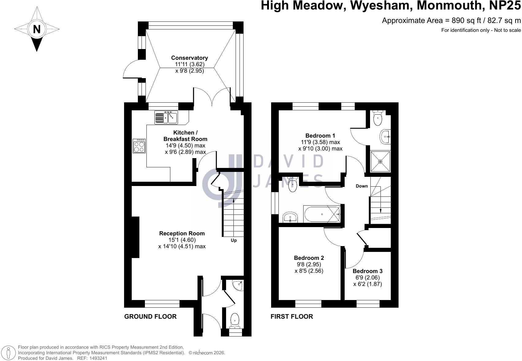 High Meadow, Wyesham, Monmouth, Monmouthshire, NP25 floorplan