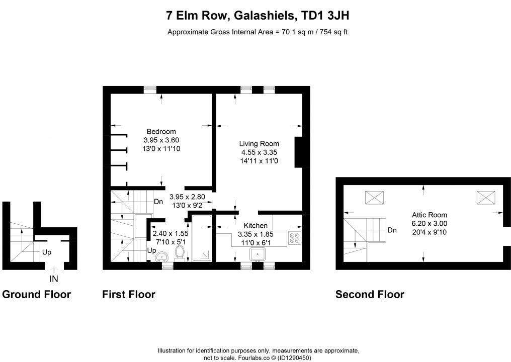 7 Elm Row, Galashiels, TD1 3JH floorplan