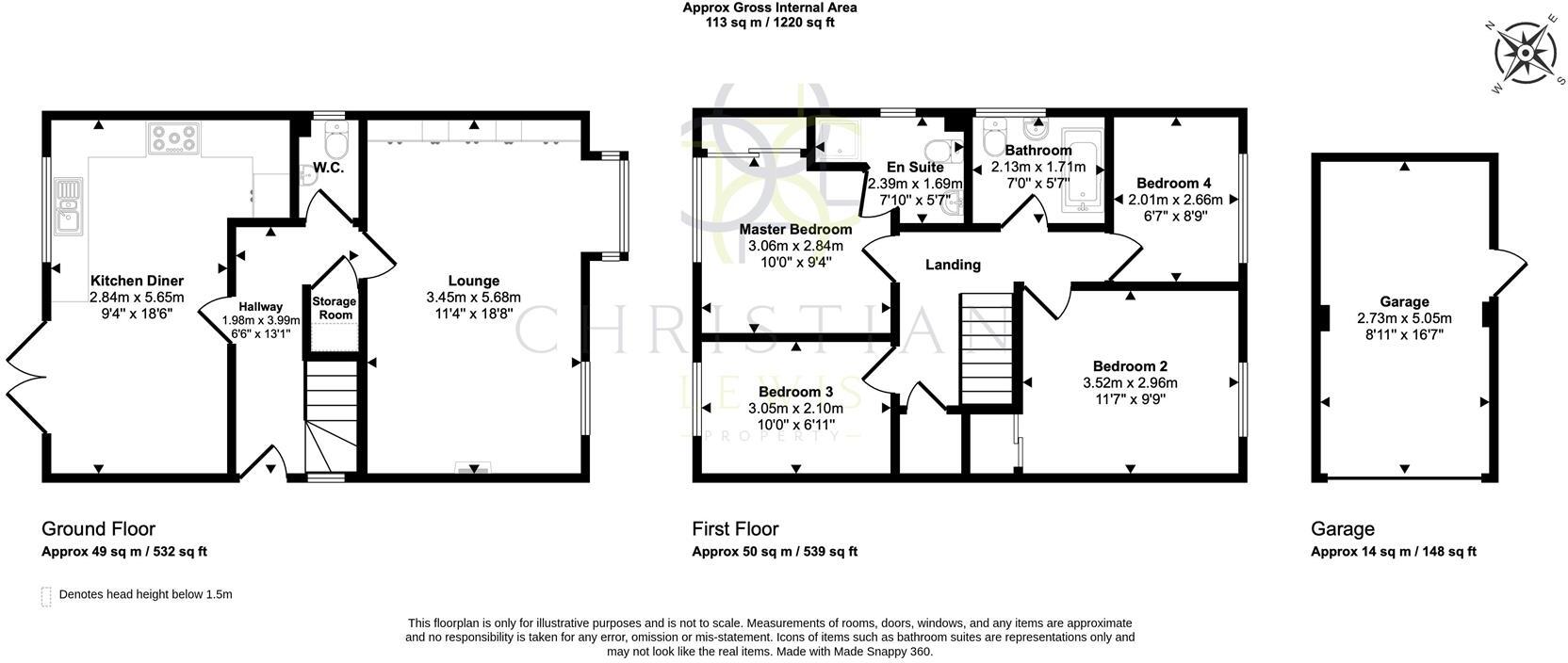 St. Marks Close, Evesham floorplan