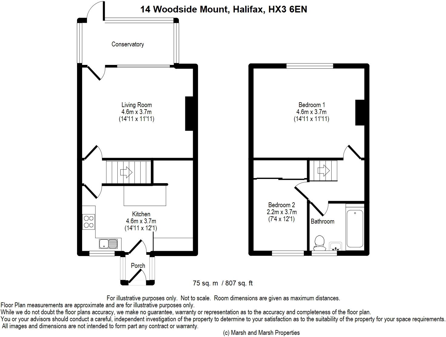 14 Woodside Mount, Halifax HX3 6EN floorplan