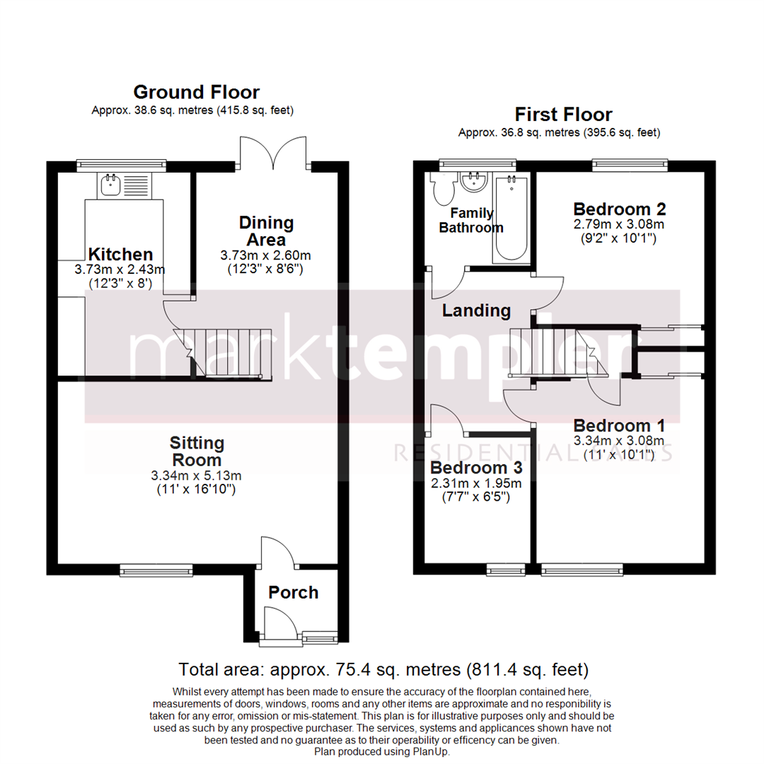 Family home with beautiful outlook over Congresbury's Millennium Green floorplan