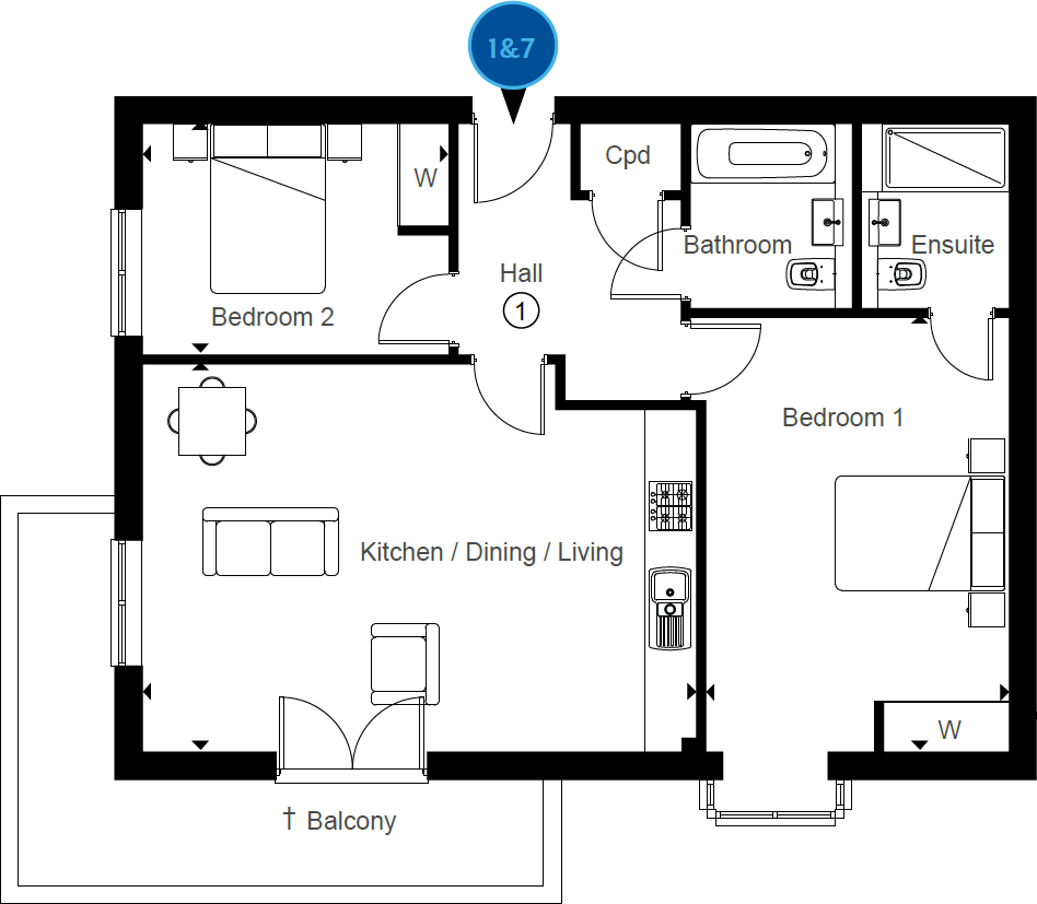 Apartment 7, Cautley House, Hythe, Kent floorplan