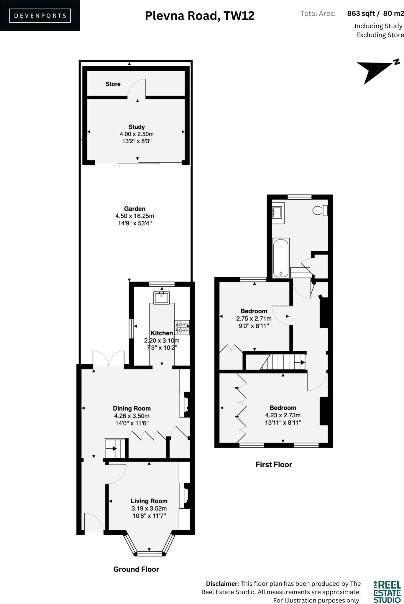 Plevna Road, Hampton, TW12 floorplan