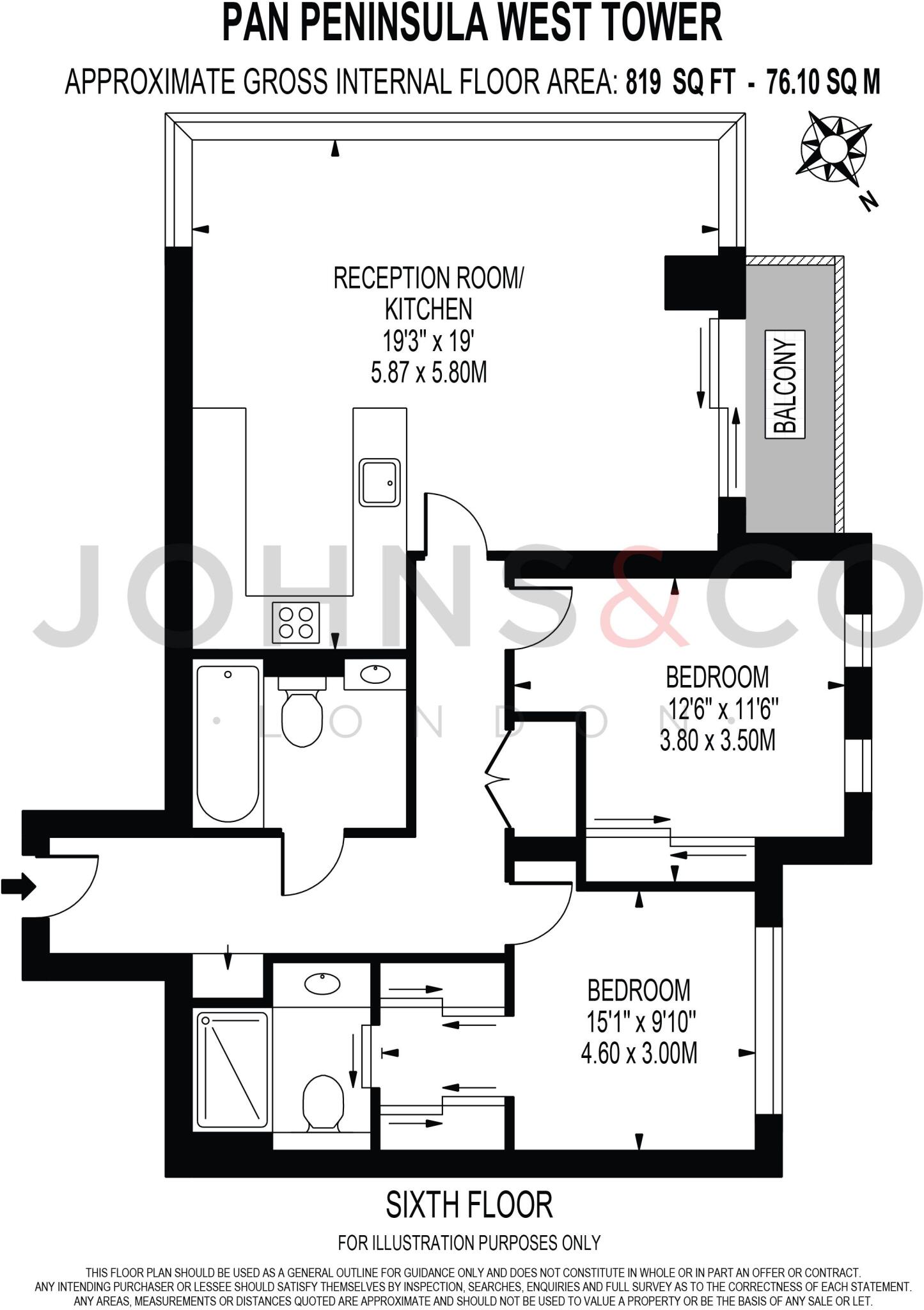 Pan Peninsula, West Tower, Canary Wharf, E14 floorplan