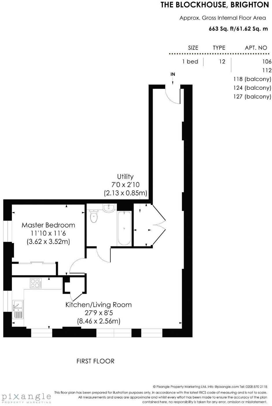 Apartment 10, Block House B, Brighton floorplan