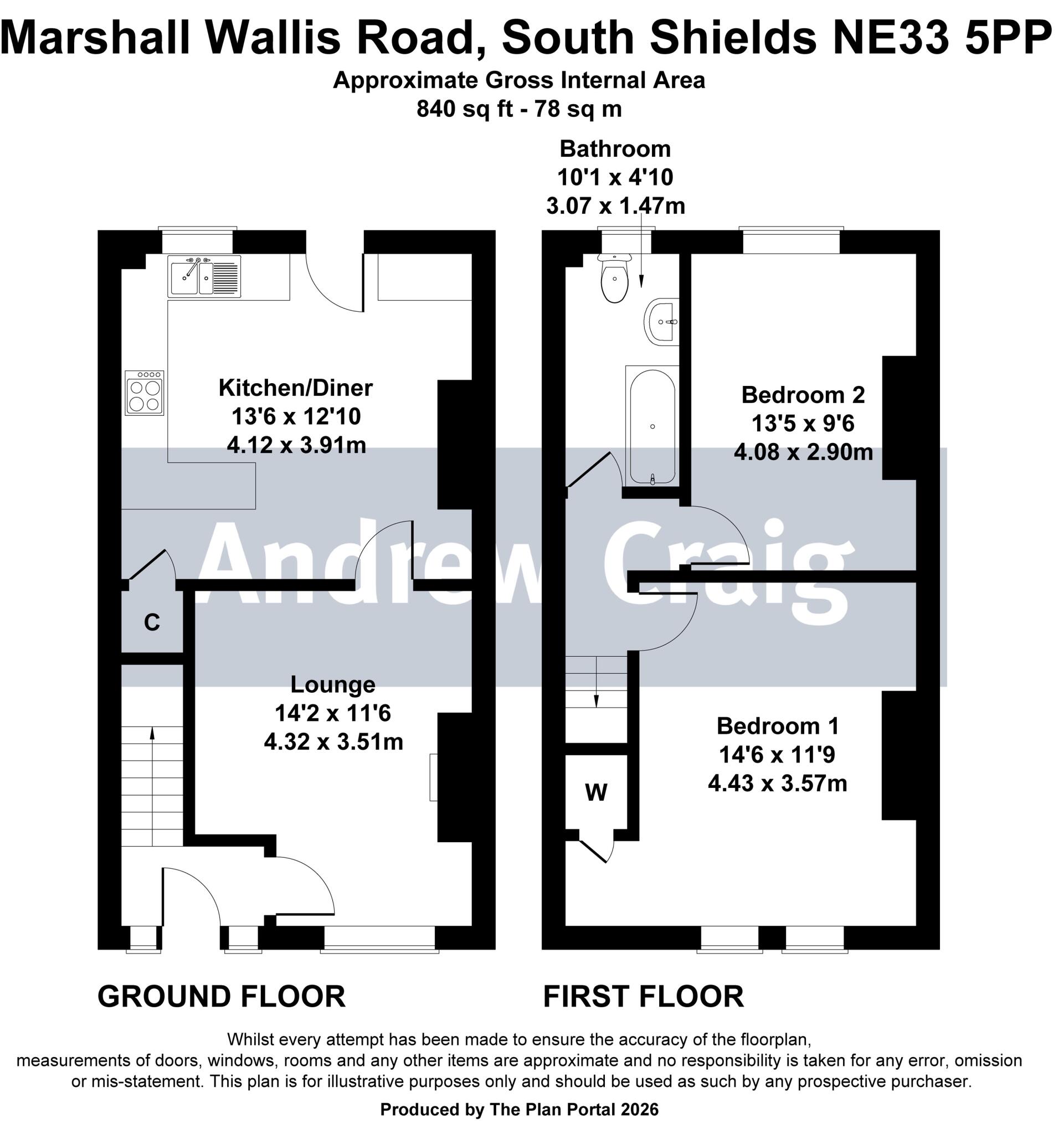 Marshall Wallis Road, South Shields floorplan
