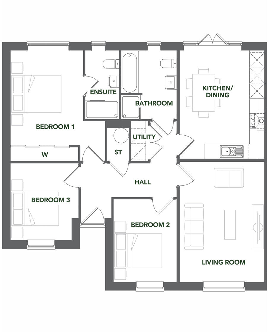 Blossom Green, Berrow Green Road, Martley, Worcestershire, WR6 floorplan