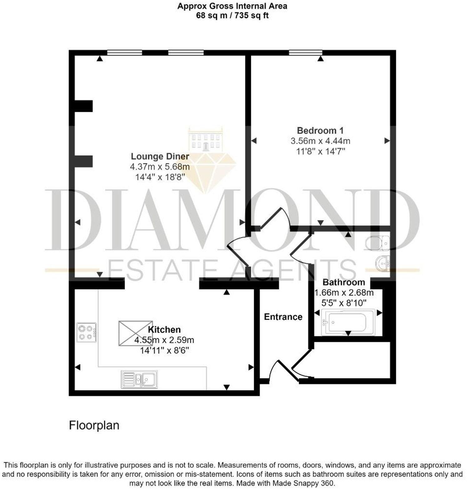 Bampton Street, Tiverton, EX16 floorplan