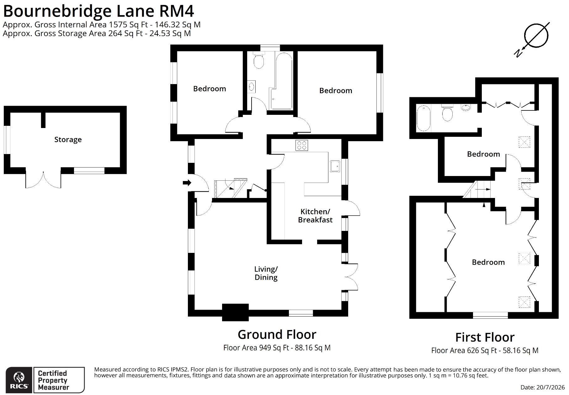 Bournebridge Lane, Stapleford Abbotts, RM4 floorplan