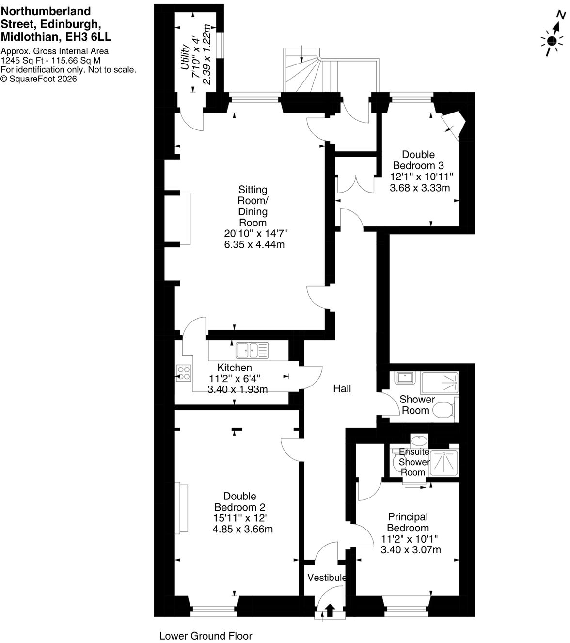 11A, Northumberland Street, Edinburgh, EH3 floorplan