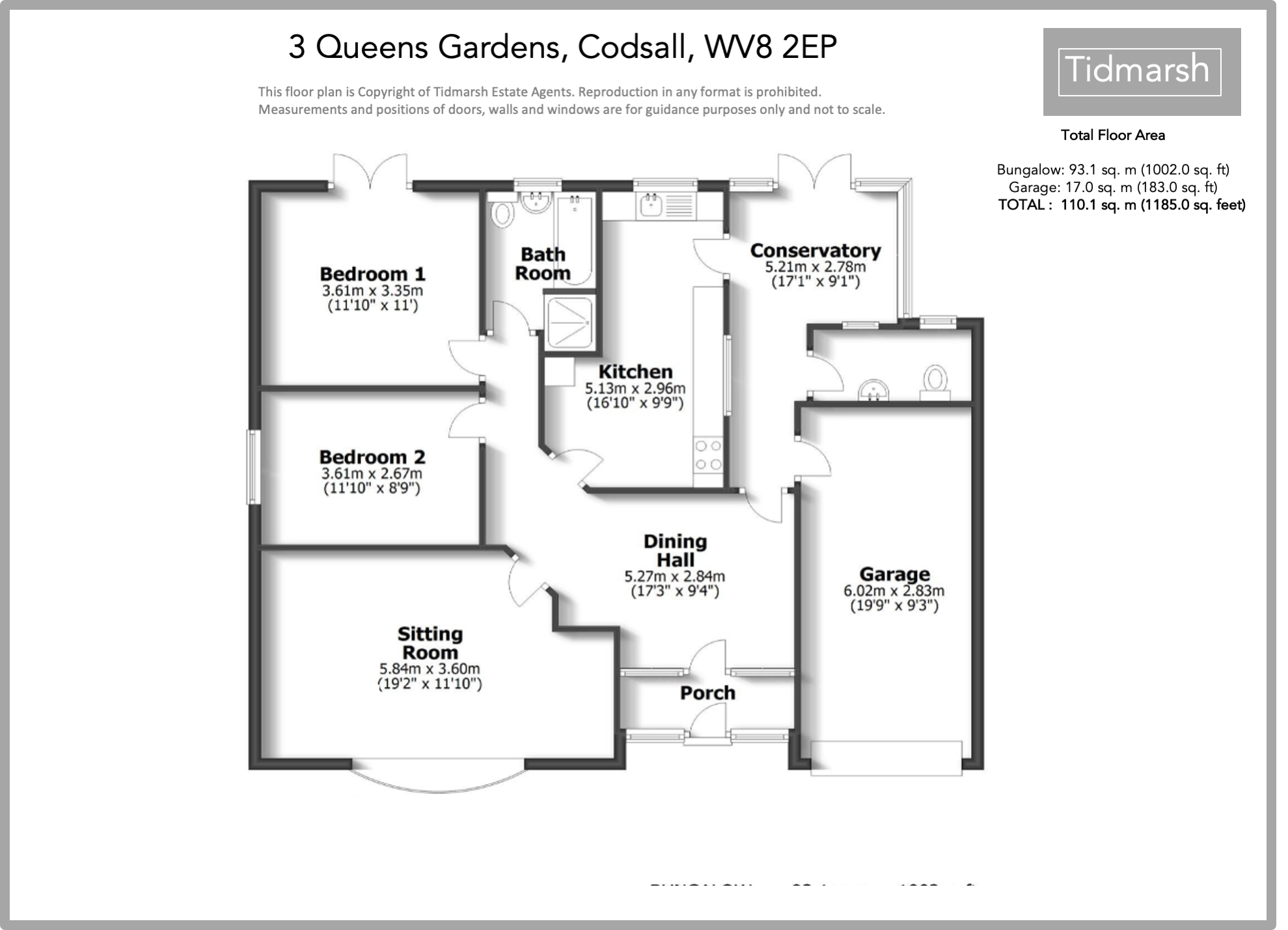 3 Queens Gardens, Codsall, WV8 2EP floorplan