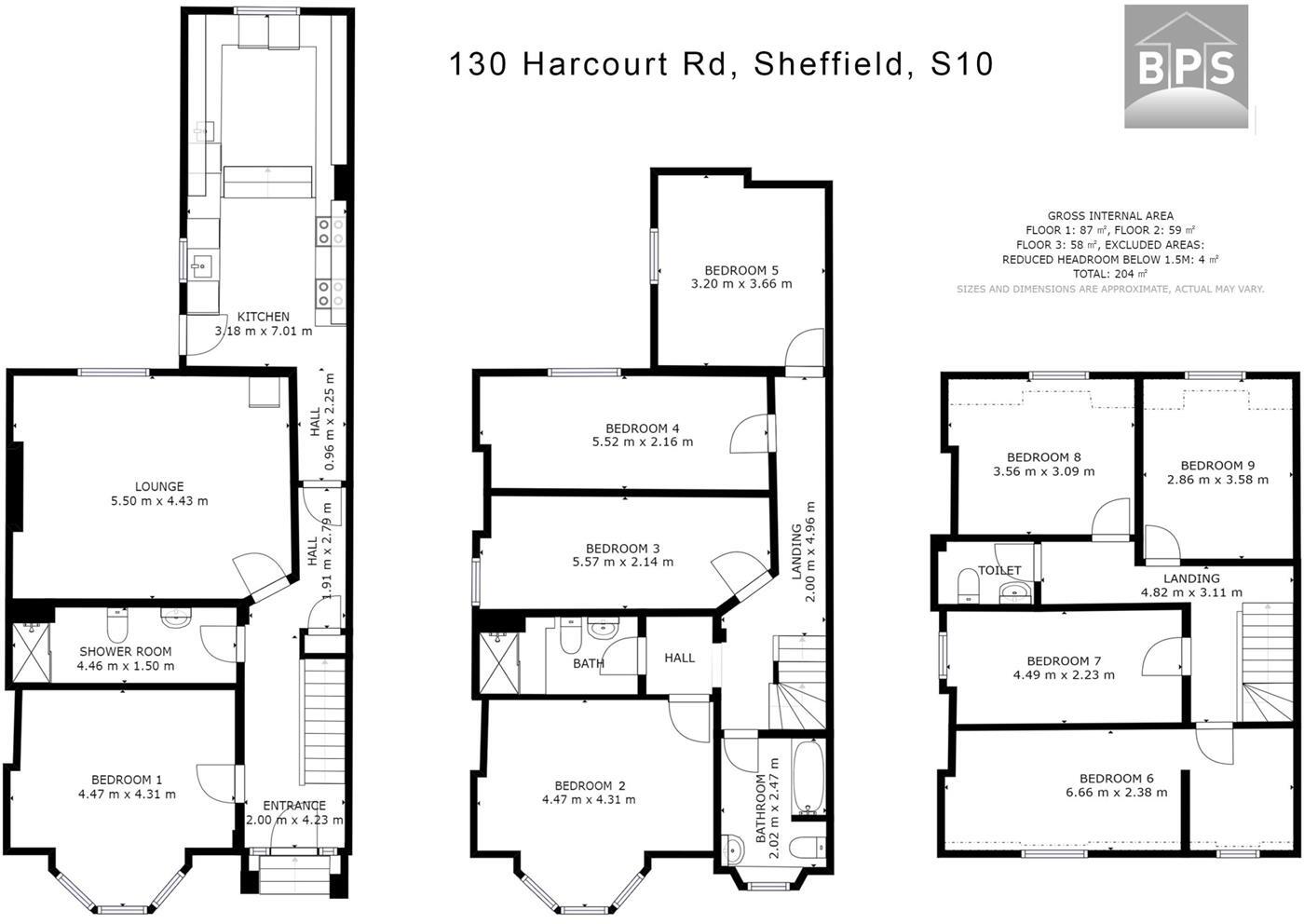 130 Harcourt Road, Crookesmoor floorplan