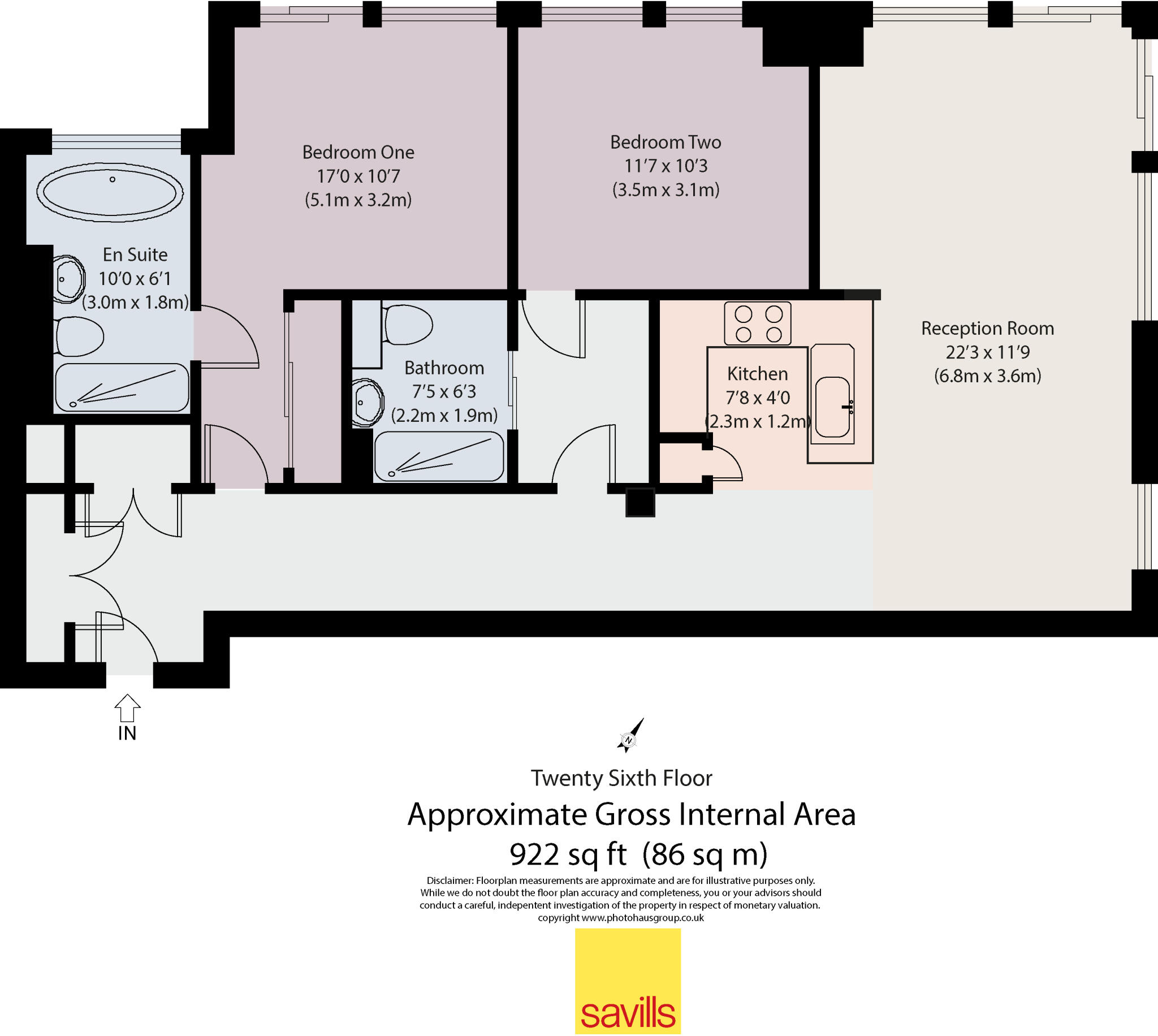Hampton Tower, 75 Marsh Wall, Canary Wharf, London, E14 floorplan
