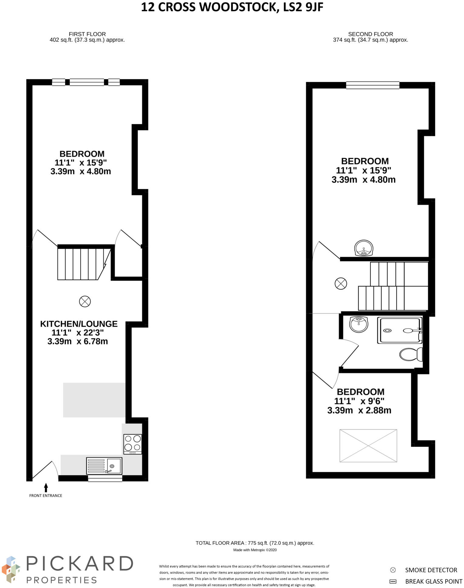 12 Cross Woodstock Street, Woodhouse, Leeds, LS2 9JF floorplan