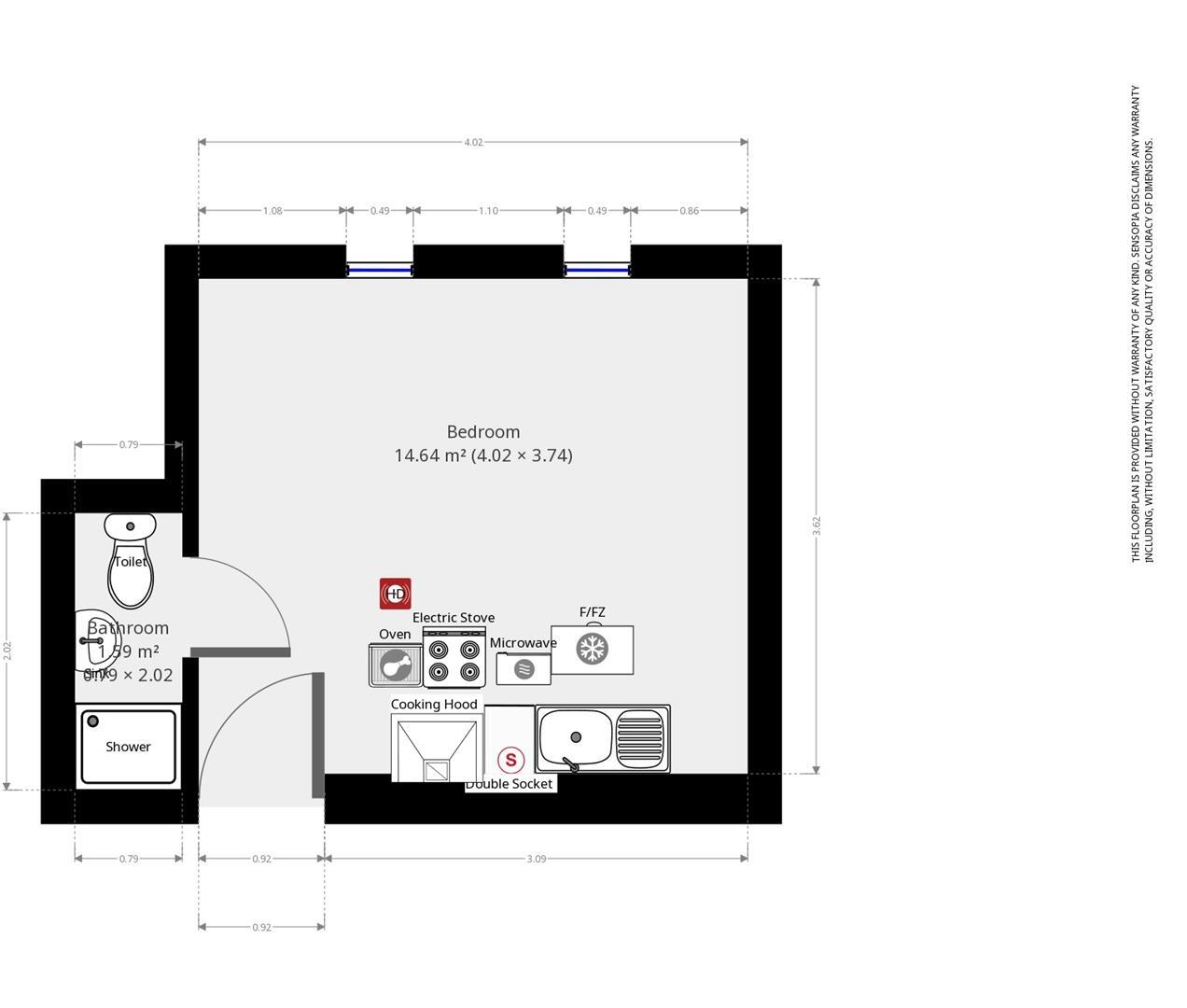 Fitzwilliam Place - Apt 33 - STUDENT ONLY - 26/27 floorplan
