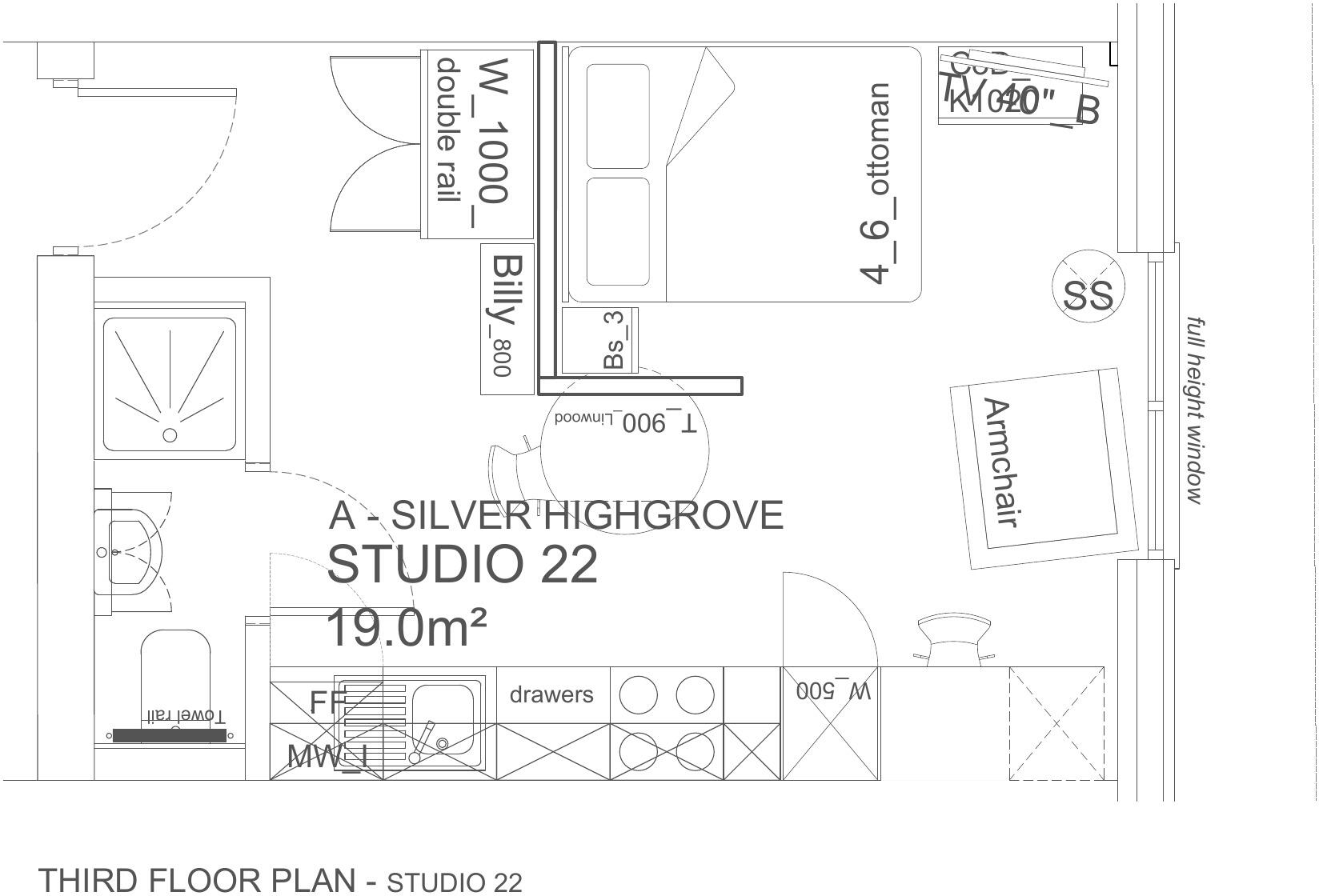 Silver Highgrove- Studio 22 |Verney St floorplan