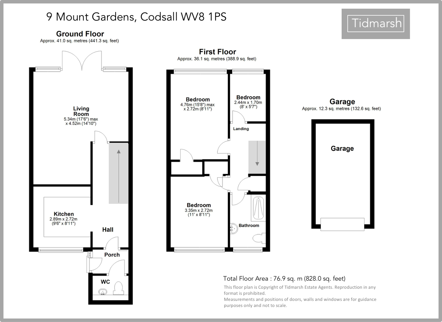 9 Mount Gardens, Codsall WV8 1PS floorplan