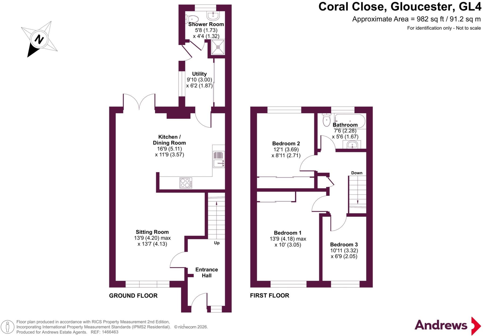 Coral Close, Tuffley, Gloucester, Gloucestershire, GL4 floorplan