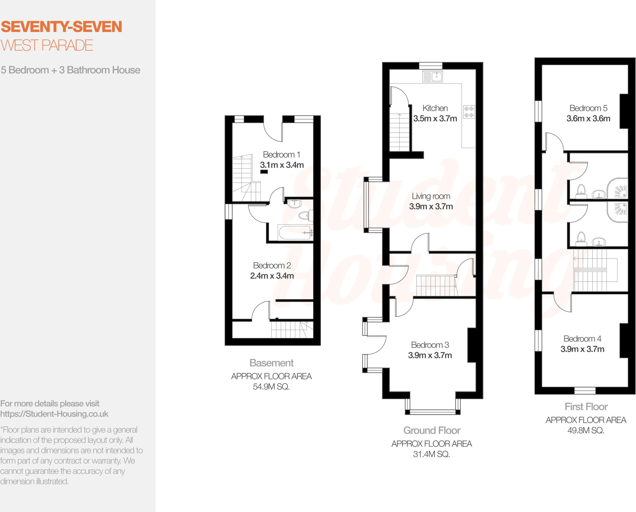 WEST END // 6 Bedroom & 3 Bathroom // SEPT 2026 floorplan