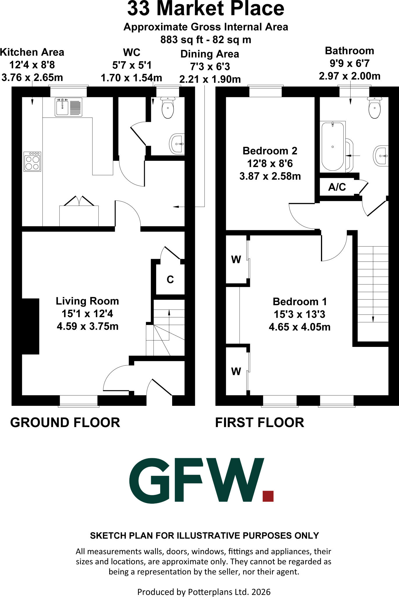 33, Market Place, Middleton-in-Teesdale, Barnard Castle, County Durham, DL12 floorplan