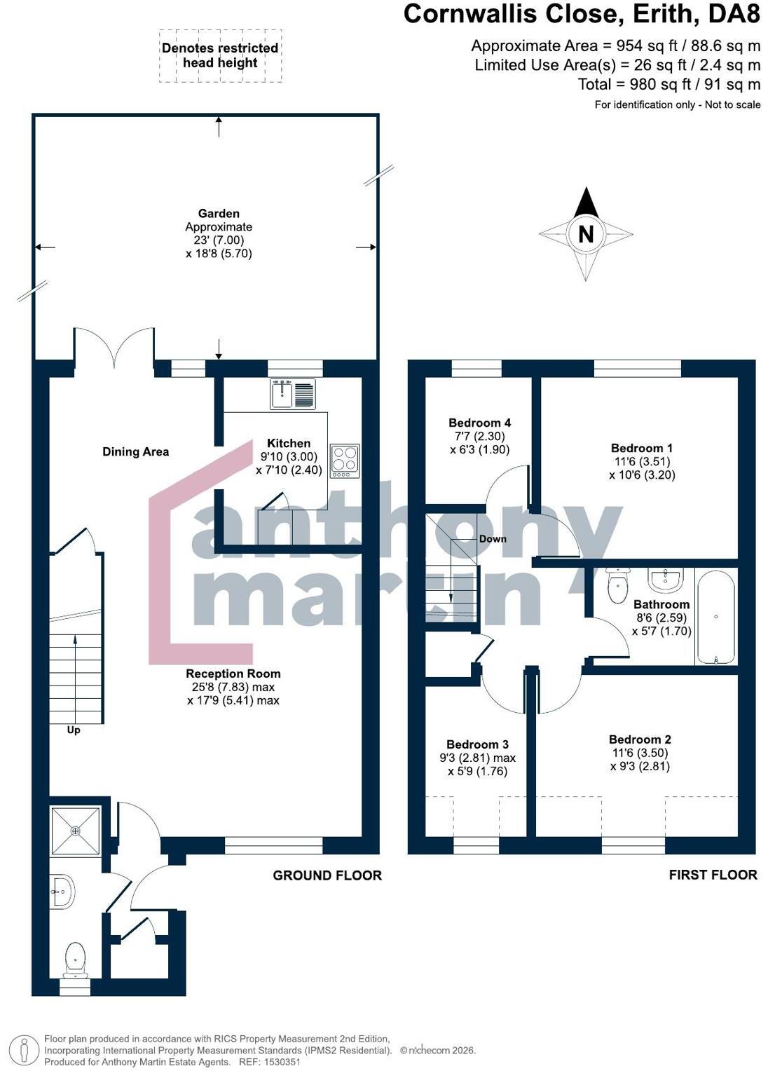 Cornwallis Close, Erith, DA8 floorplan