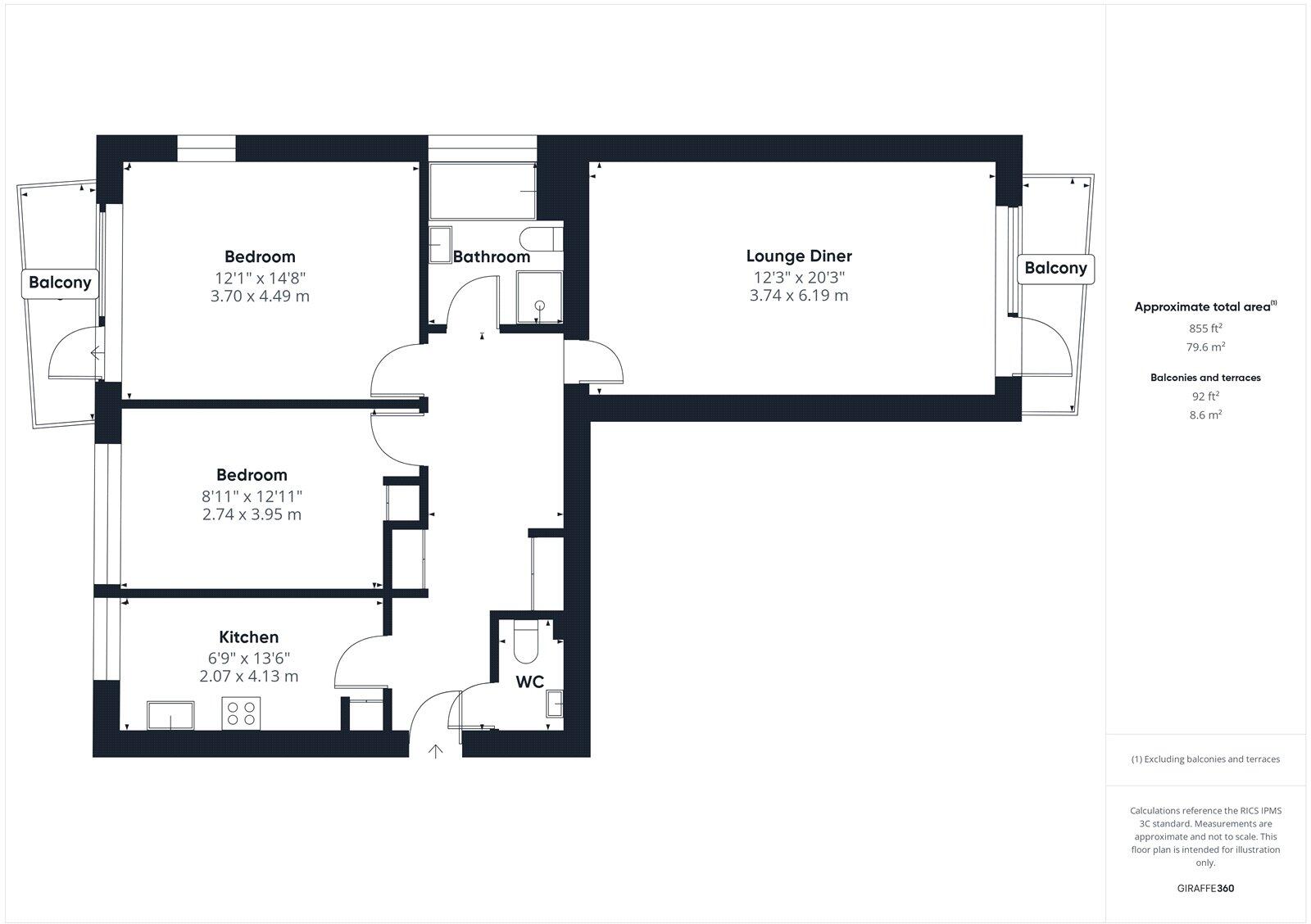 Palma Court, Wharncliffe Road, Highcliffe, Christchurch, BH23 floorplan