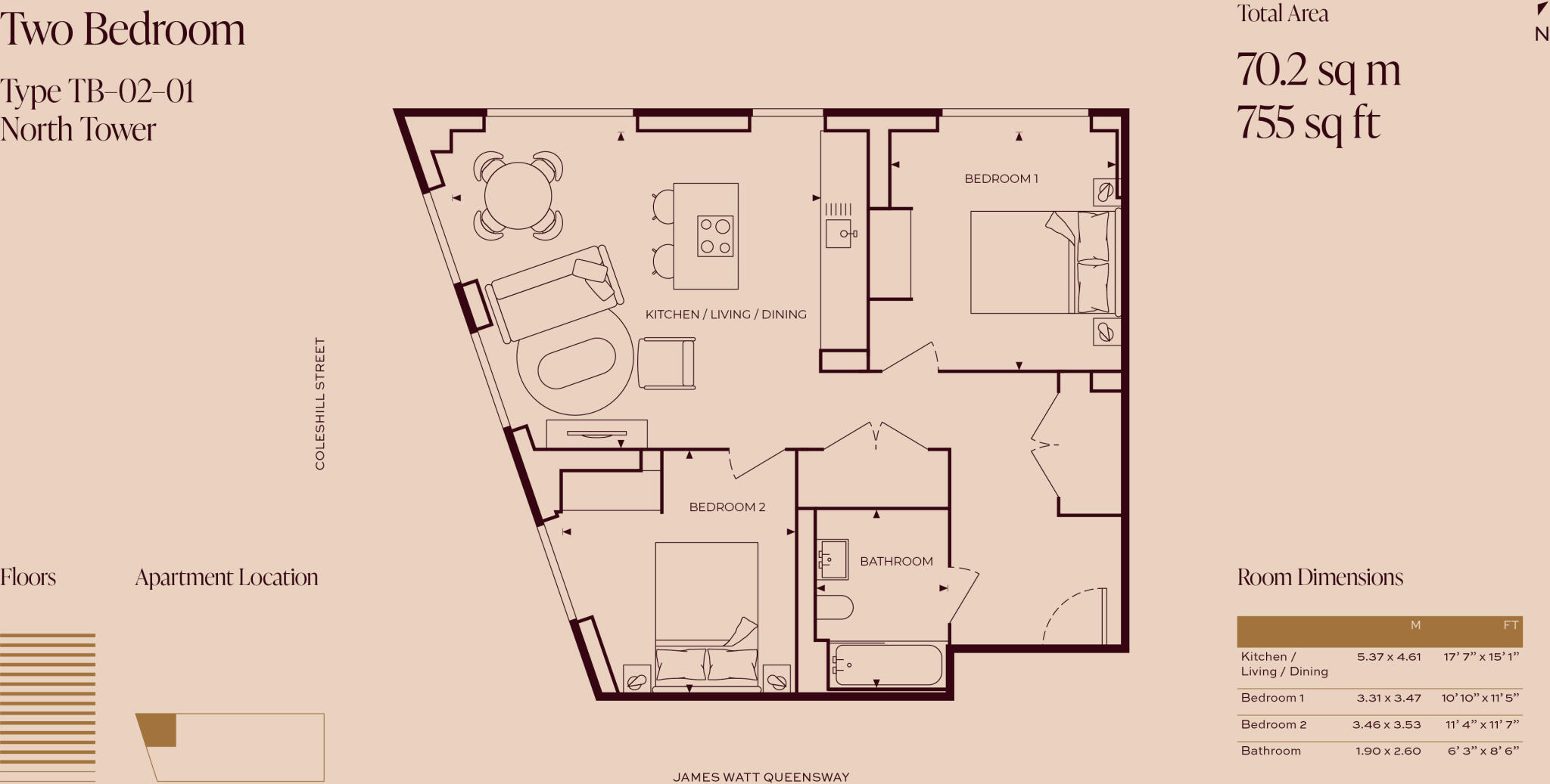 One Eastside, 2 Jennens Road Birmingham B4 floorplan