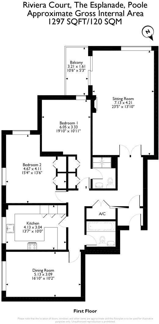 Riviera Court, 1 The Esplanade, Canford Cliffs floorplan