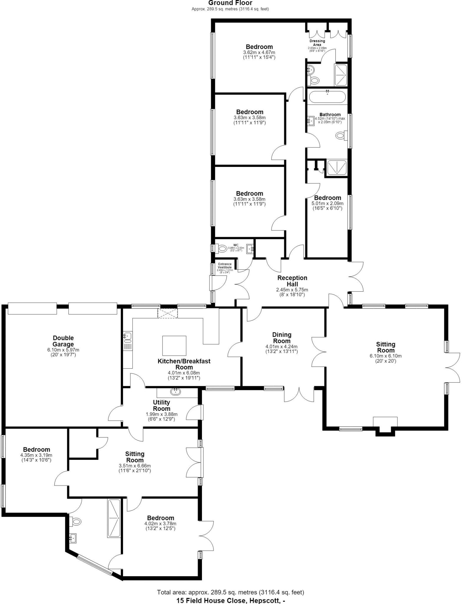 Field House Close, Hepscott, Morpeth, Northumberland floorplan
