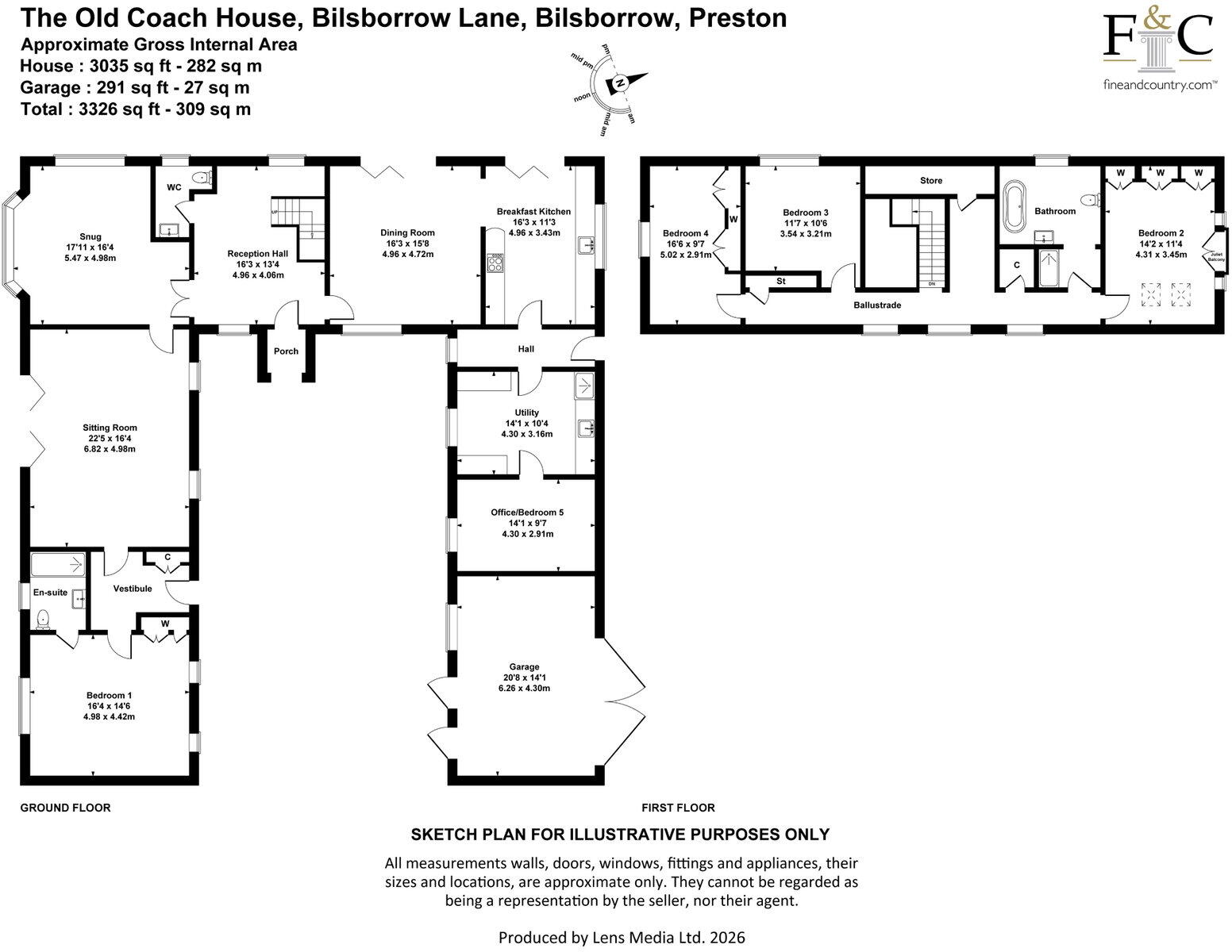 The Old Coach House, Bilsborrow Lane, Bilsborrow, Preston PR3 0RP floorplan
