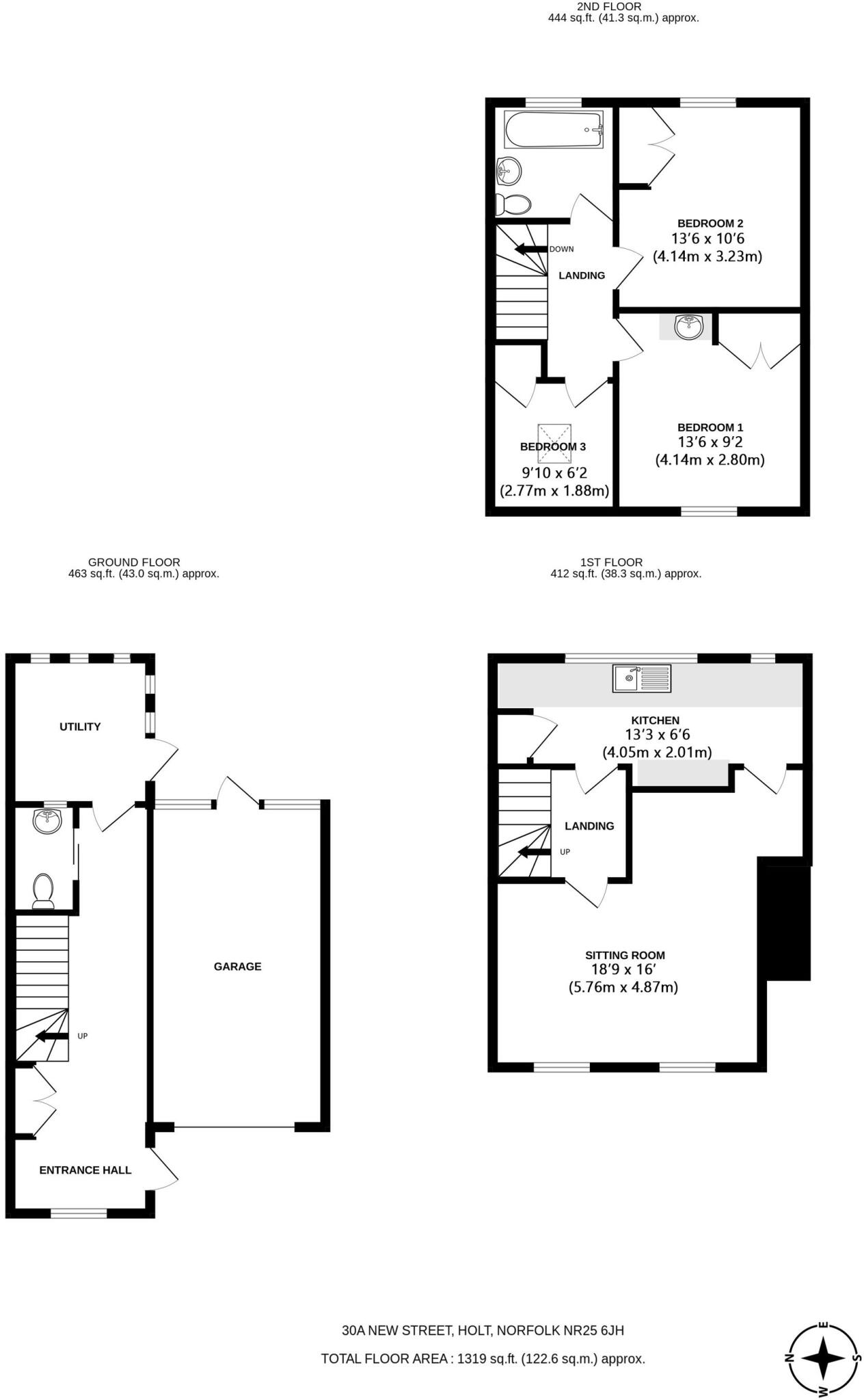 Contemporary Townhouse Arranged over Three Floors in Holt floorplan