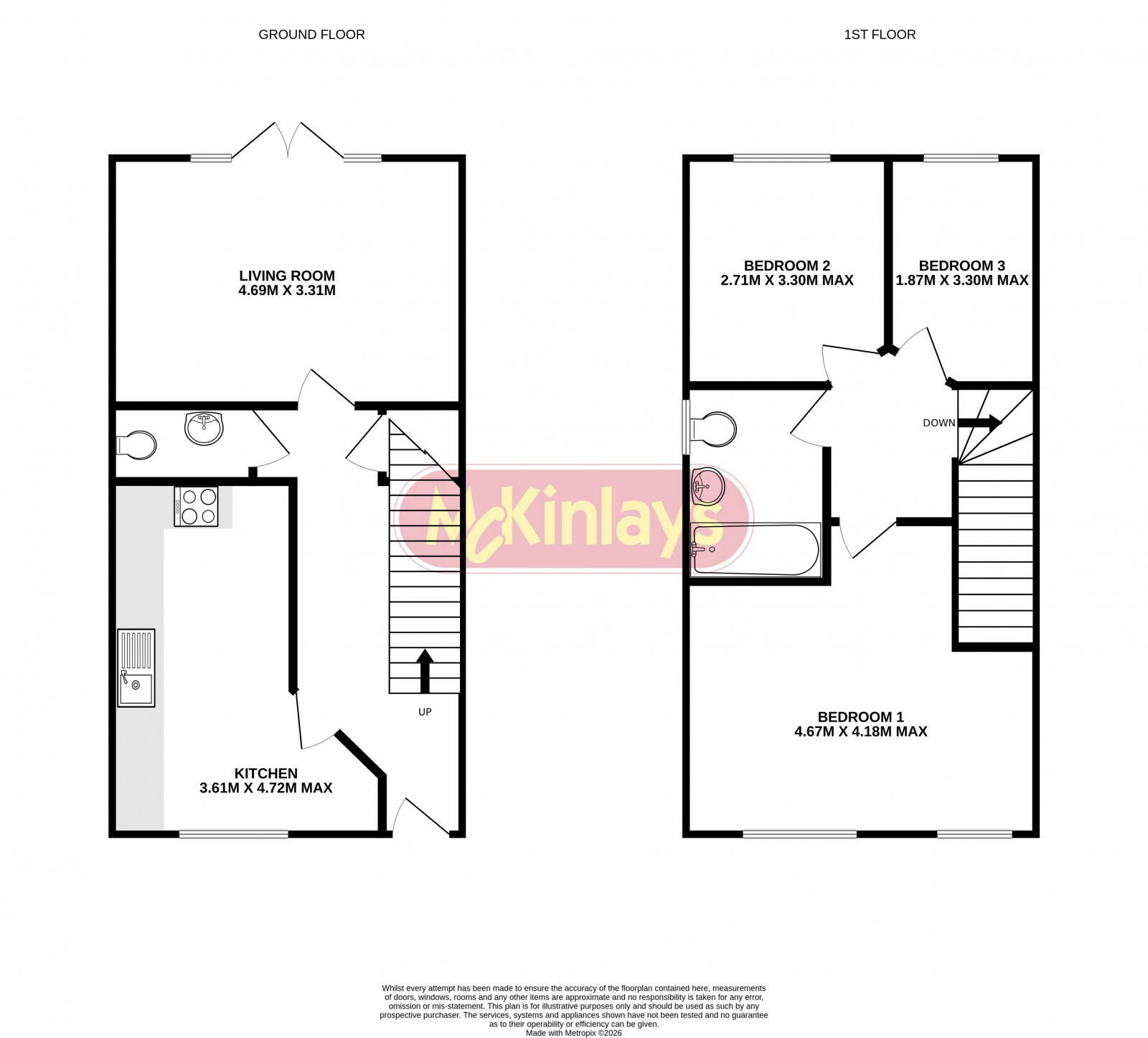 3 bedroom house, with parking and garden, Norton Fitzwarren floorplan