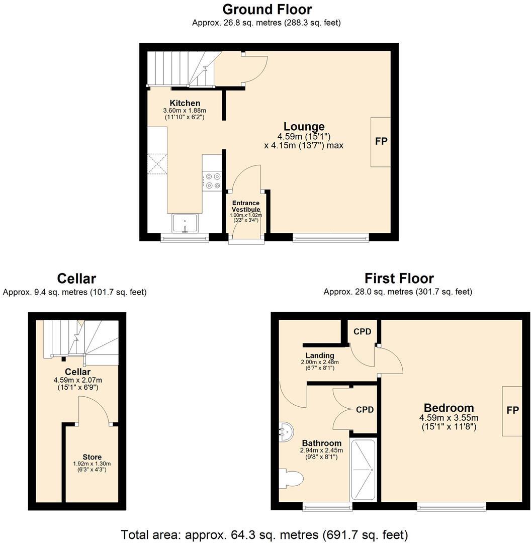 20, John Street West, Sowerby Bridge, HX6 2NF floorplan